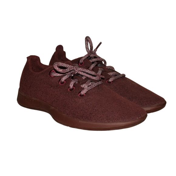 ALLBIRDS $110  Wool Runners Burgundy Lace-Up Sneakers Size‎ 10 - Picture 1 of 7